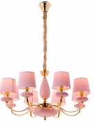 Люстра подвесная светло-розовая на 8 ламп (BL002/8pink)