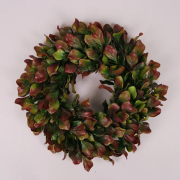 Венок декоративный бордово-зеленый D-32 см. Flora 71764