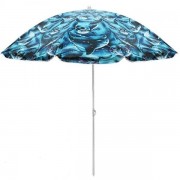 Зонт пляжный Stenson 2.4м с серебряным напылением синий MMS-MH-0041