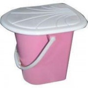 Відро туалетне з кришкою 17л Консенсус рожеве MCS-BK093-2