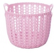 Корзина-плетенка пластиковая (цвет-розовый) 16,5Х17Х12,5см MMS-R85455
