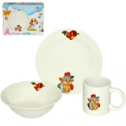 Набір дитячого керамічного посуду Їжачок Hoz 3 пр. MSN-516-04-03-EJ