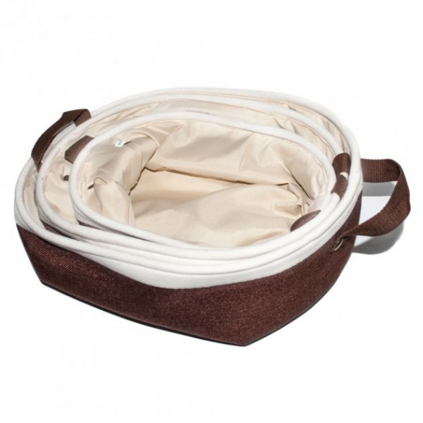 Набор корзин для белья/хранения из плотной мешковины (цвет коричневый) MMS-R82431