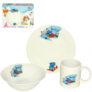 Набір дитячого керамічного посуду Бегемотик Hoz 3 пр. MSN-516-04-03-BG