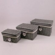 Комплект корзин с тканью Flora 3 шт. серый 5121