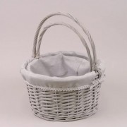 Комплект серых корзин с тканью 2 шт. Flora 38095