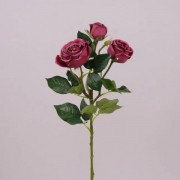Ветка Розы Flora бордовая 71356