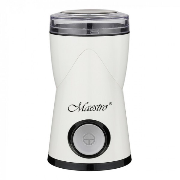 Кофемолка Maestro 180Вт, белая, автоблокировка, импульсный режим, нож из нержавеющей стали 60г