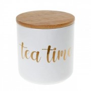 Банка фарфоровая Flora Tea Time с бамбуковой крышкой 0,55 л. 32098