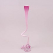 Ваза стеклянная фигурная Flora розовая 60 см. 8199