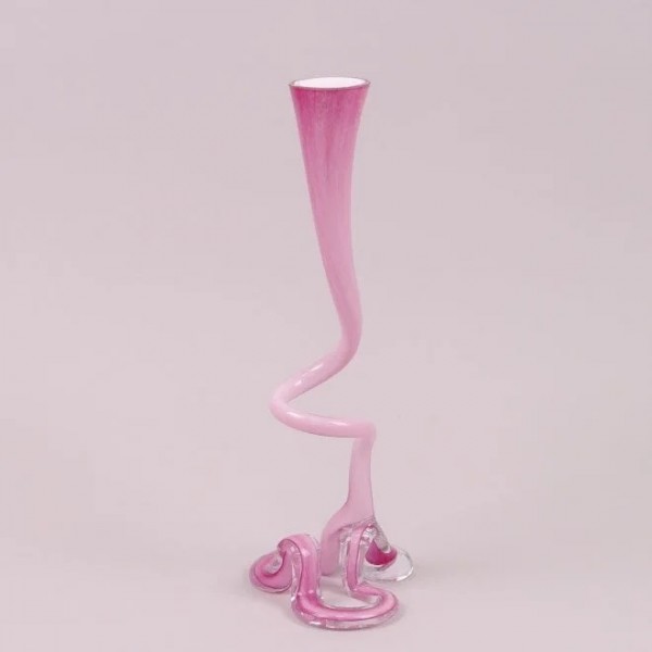 Кількість: Ваза скляна фігурна Flora рожева 40 см. 8185