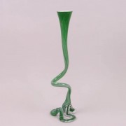 Ваза стеклянная фигурная Flora зеленая 60 см. 2907