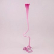 Ваза стеклянная фигурная Flora розовая 80 см. 8205