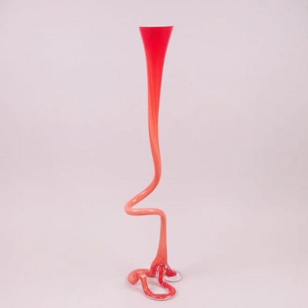 Кількість: Ваза скляна фігурна Flora червона 80 см. 8206