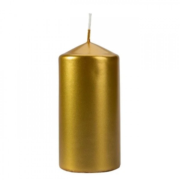 Свічка циліндр Flora Bispol 6х12 см. золота 27530