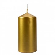 Свеча цилиндр Flora Bispol 6х12 см. золотая 27530