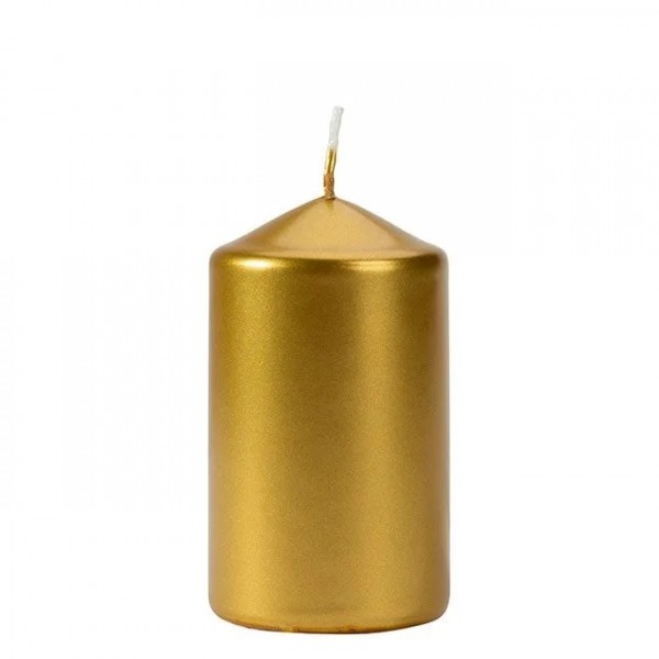 Свічка циліндр Flora Bispol 6х10 см. золота 27528
