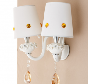 Бра на 2 лампи з абажуром та декоративними прикрасами (QLB003/2)