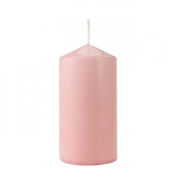 Свічка циліндр Flora Bispol 6х12 см. рожева 27490