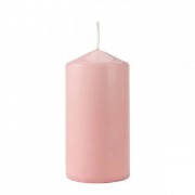 Свеча цилиндр Flora Bispol 6х12 см. розовая 27490