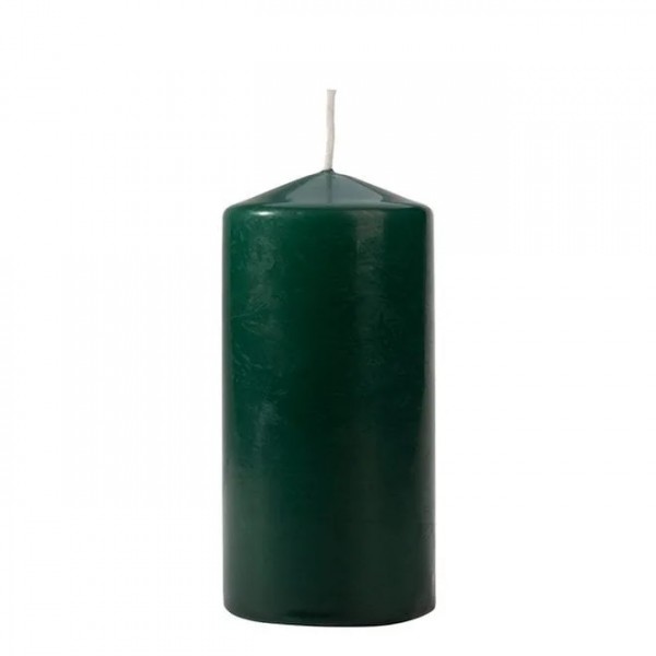 Свеча цилиндр Flora Bispol 6х12 см. темно-зеленая 27491