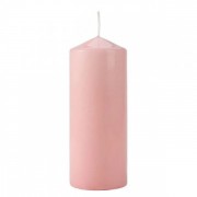 Свеча цилиндр Flora Bispol 6х15 см. розовая 27492