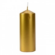 Свеча цилиндр Flora Bispol 6х15 см. золотая 27532