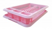 Пластикова сушарка для посуду одноярусна Elif Plastik С010 Рожева