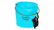 Ведро рыболовное ЭВА Sams Fish 25х25см 10л, веревка 4,9м цвет голубой