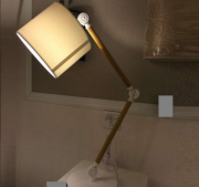 Настольная лампа торшер с бежевым абажуром и регулируемой ножкой (ZD004TW)