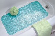 Силиконовый антискользящий коврик в ванную Plast 058 Голубой
