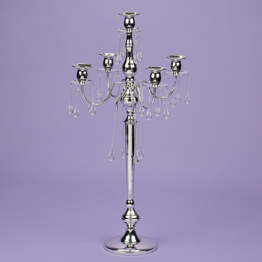 Свічник на 5 свічок із кристалами, хром Elso (2011-015)