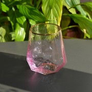 Набір склянок Art із золотим обідком рожевий 550мл ST123