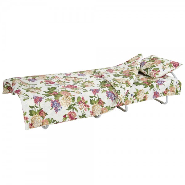 Кровать на ламелях с постелью d25 мм Бязь Цветы полевые Vitan 2110109
