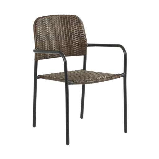 Кресло сталь+ротанг leroy 1PX темно-коричневое 12091464