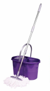 Швабра полотер + ведро с центрифугой для самоотжима zambak Фиолетовый