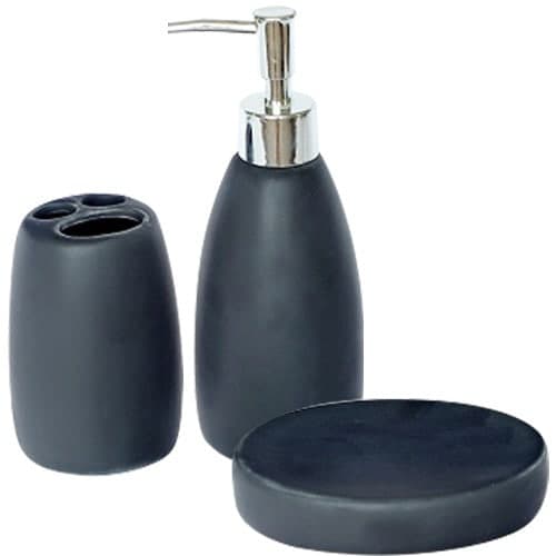 Набір аксесуарів для ванної кімнати керамічний Чорний MSN-889-06-004