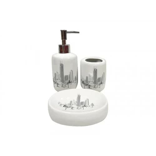 Набір аксесуарів для ванної кімнати керамічний Місто MSN-889-06-005