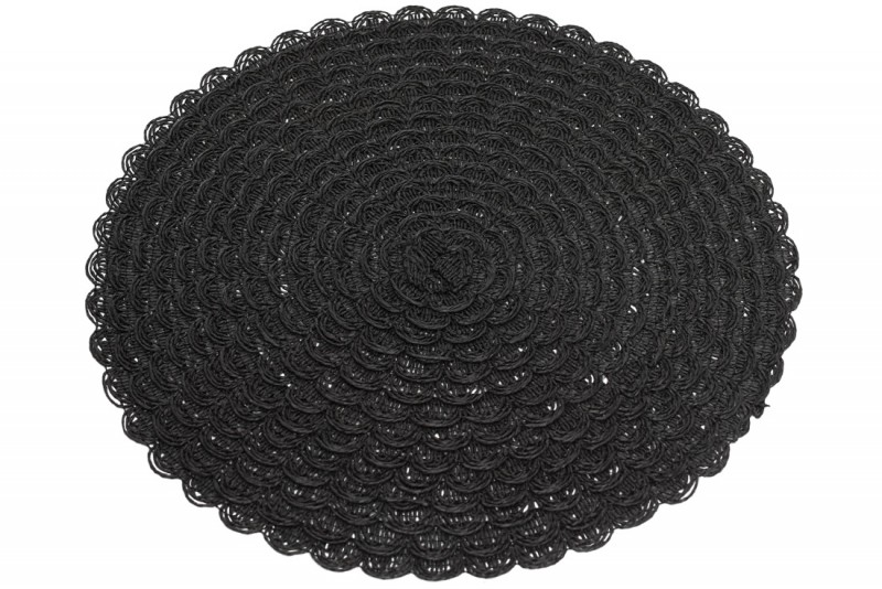 Подтарельник круглый Bon 444-137 Вязанная салфетка, 38см цвет - черный