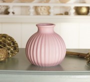 Декоративная ваза керамика полоска h11см Present 1019743-3Р розовый
