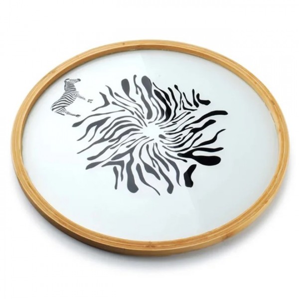 Піднос скляний круглий Flora Zebra 38 см. 30407