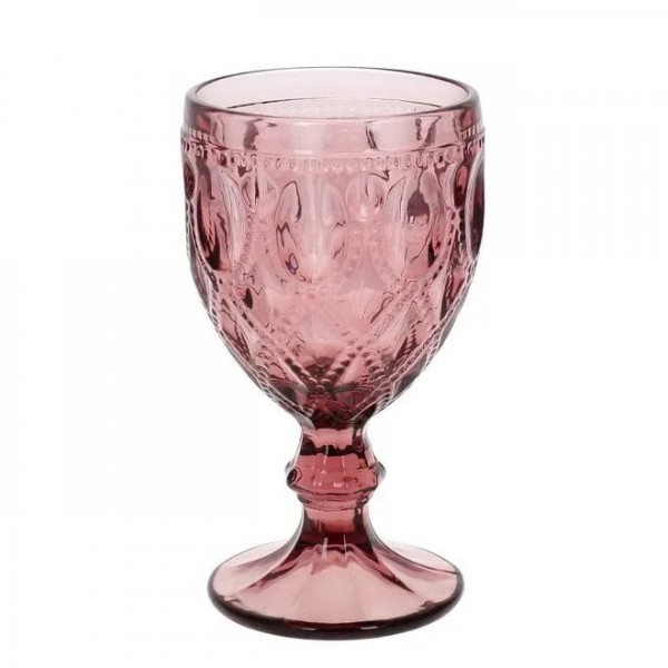 Набір склянок скляних для вина Flora пурпурний (6 шт) 300 мл. 32361