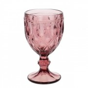 Набір склянок скляних для вина Flora пурпурний (6 шт) 300 мл. 32361