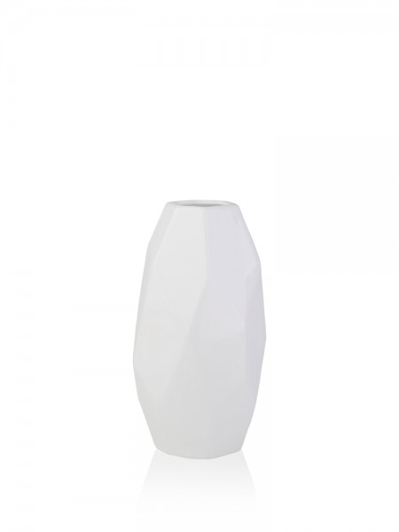 Ваза полигональная Грани  керамика 8.5*8.5*19 см Present 2500-19 белая
