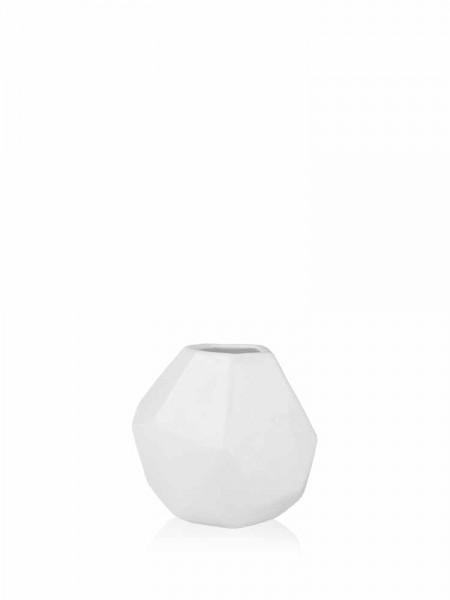 Ваза полигональная Грани  керамика 10*10*9.5 см Present 2500-9,5 белая