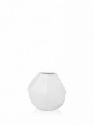 Ваза полигональная Грани  керамика 10*10*9.5 см Present 2500-9,5 белая
