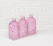 Набор из 3х ваз лакированное стекло h12см Present 1014077 Розовый