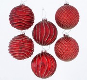 Набор новогодних шаров из 6-ти шт лакированное стекло  d10см Boltze 2003701 красный