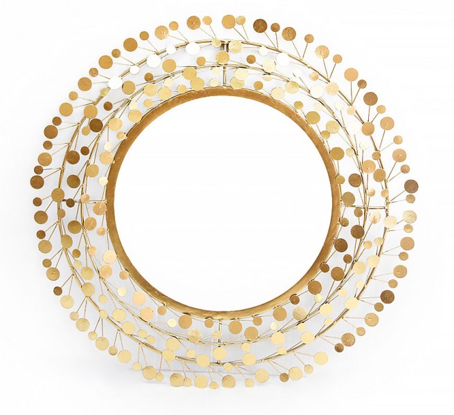 Декоративне дзеркало зі скла та металу Present 98043 золото