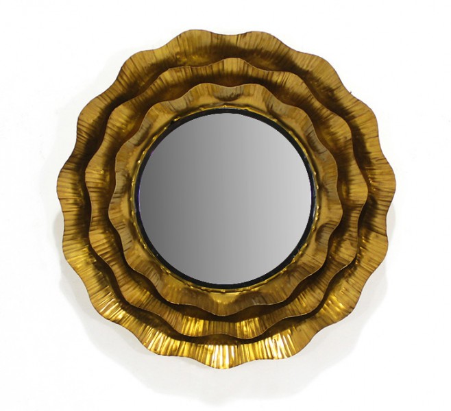 Настенное зеркало из металла d60 см Present 21017 золотой